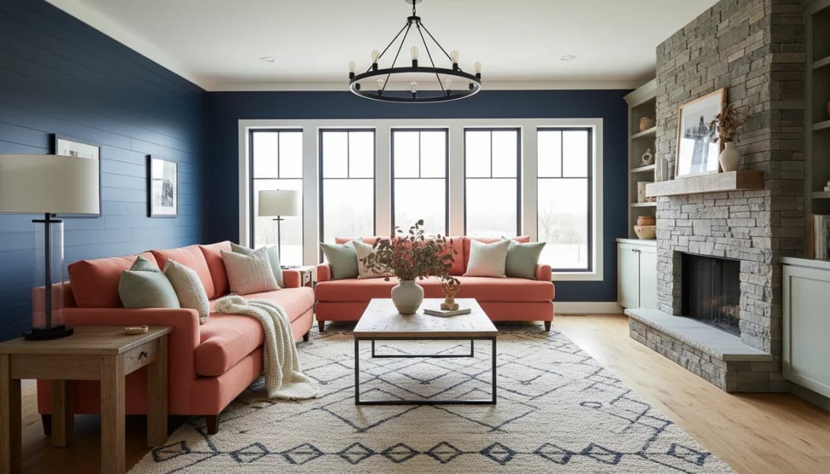 Modern Farmhouse AI interior design style - AI room decorator example