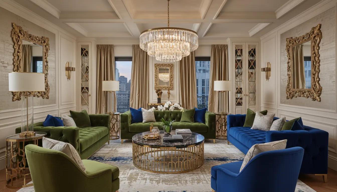 Luxury style room design created with DecorAI AI Interior Design App