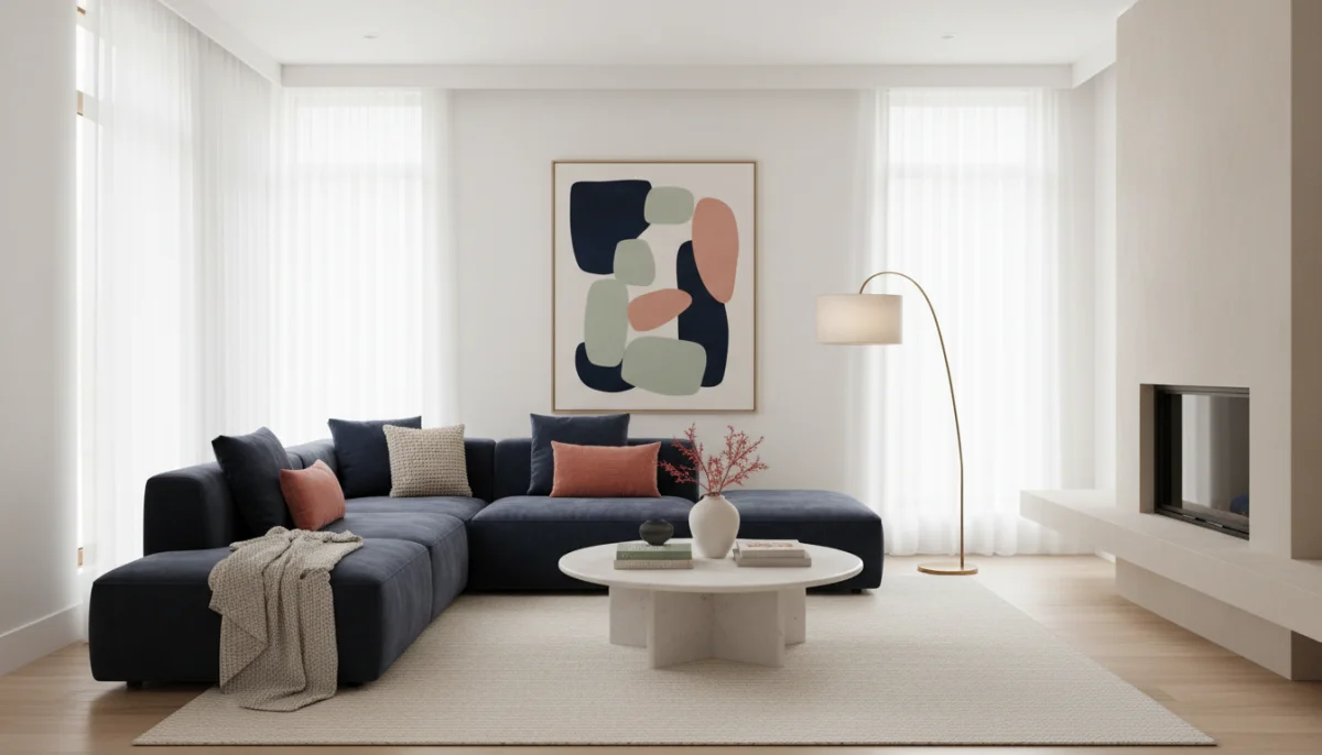 Warm minimalism interior design with cozy neutral tones